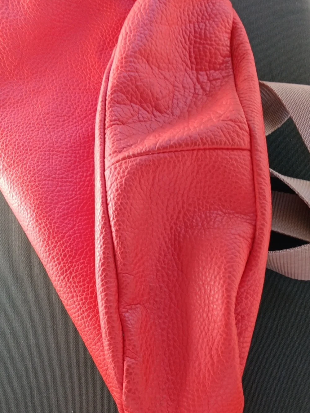Persimmon Leather Crossbody Sling Bag - Casual Everyday Hobo